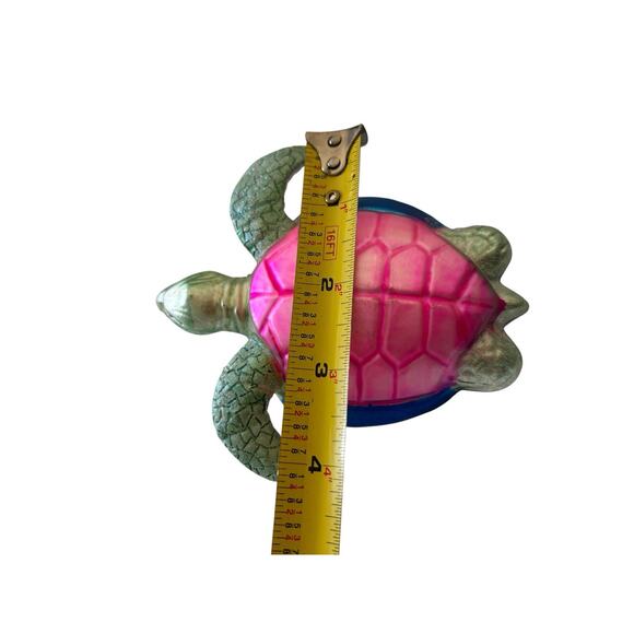 Glass Sea Turtle Ornament Blue Green Pink Sea Turtle Ornament Sea Life Ocean - Picture 8 of 8
